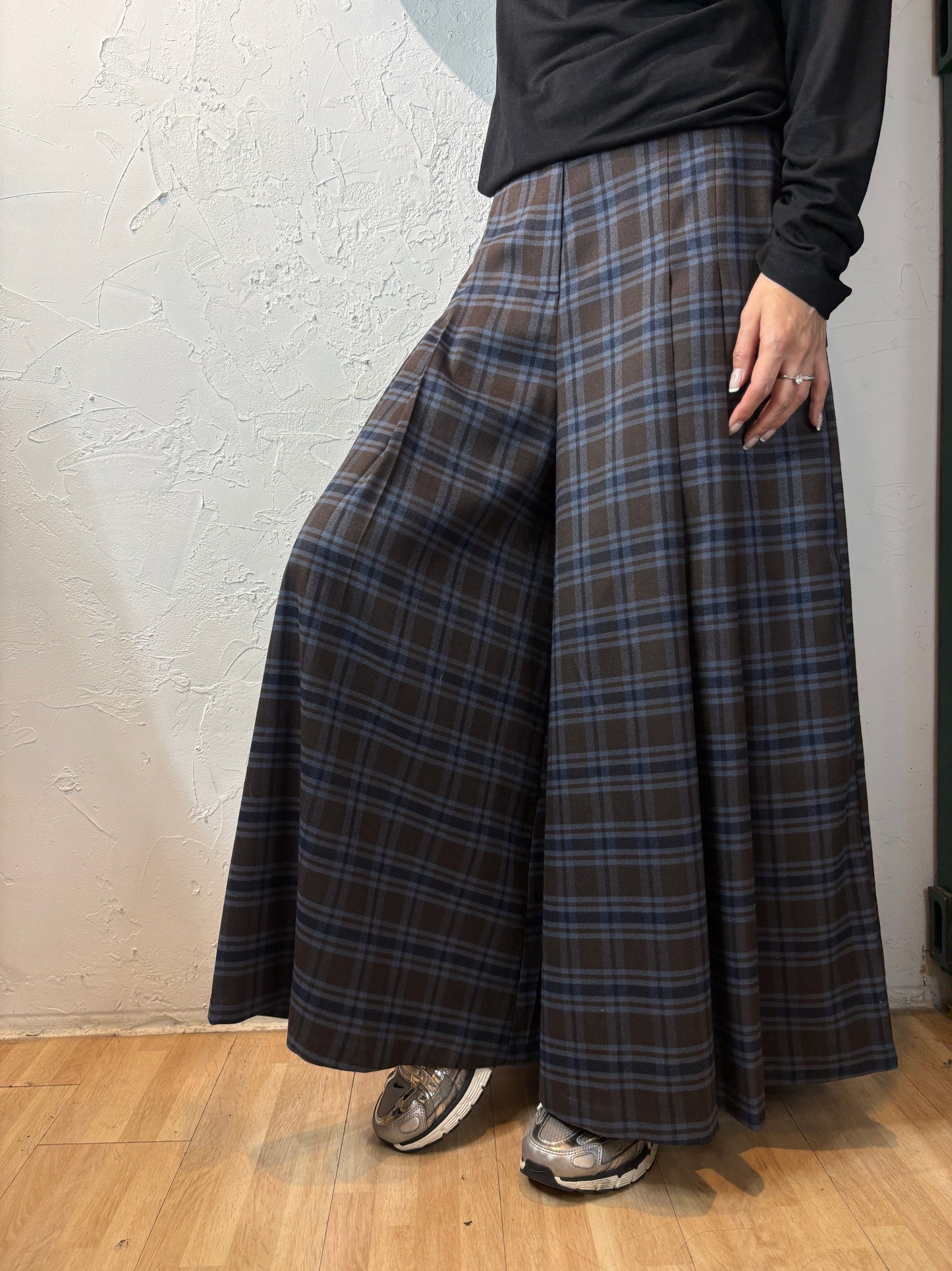 Checkered Wide Pants