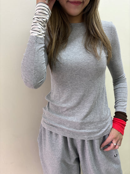 Color Stripes Sleeves Top