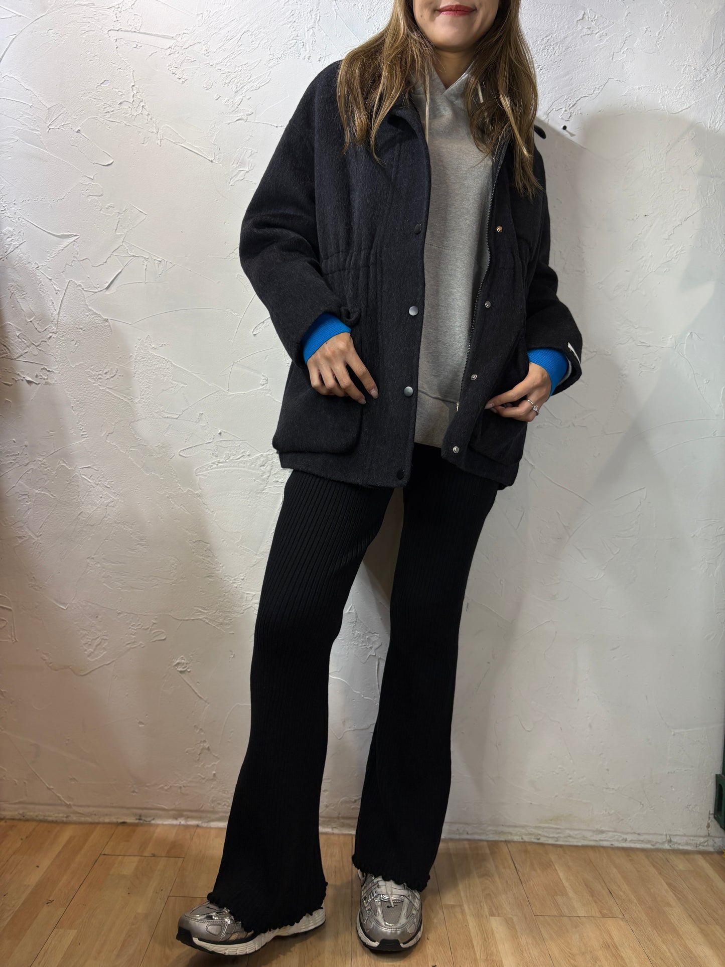 Faux Leather Collar Jacket