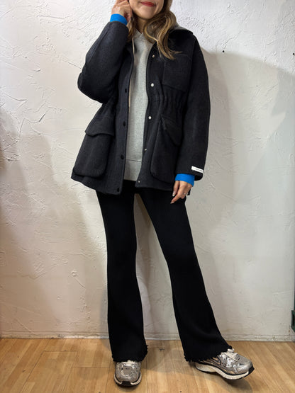 Faux Leather Collar Jacket