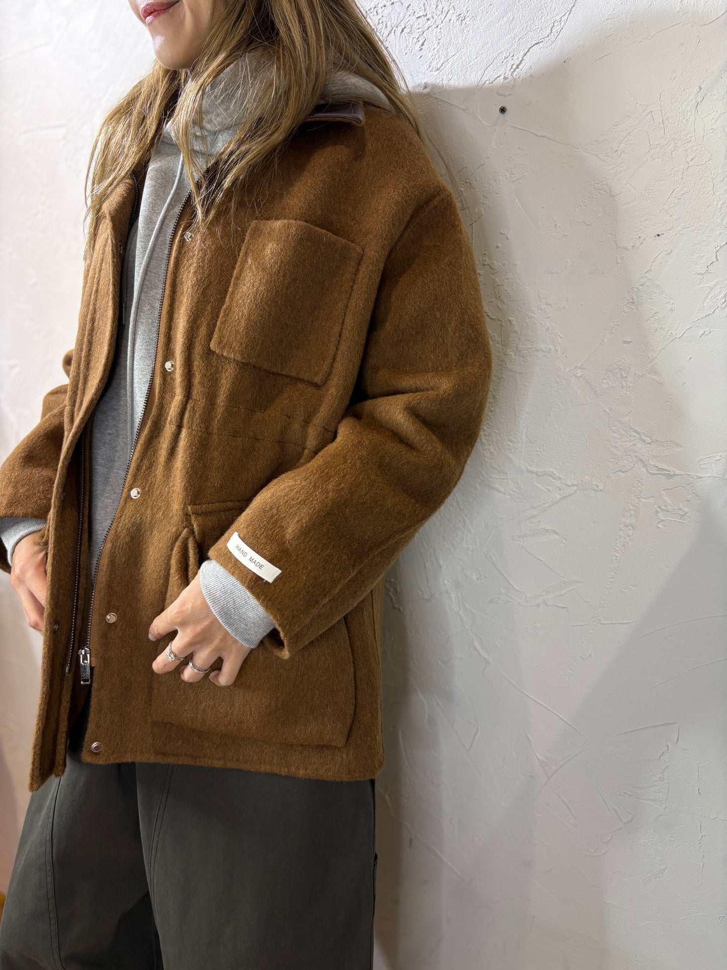 Faux Leather Collar Jacket