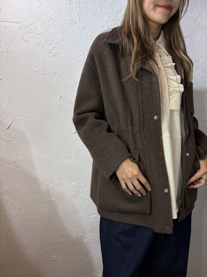 Faux Leather Collar Jacket