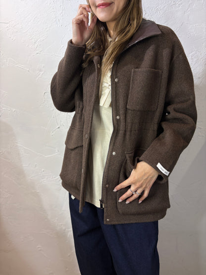 Faux Leather Collar Jacket