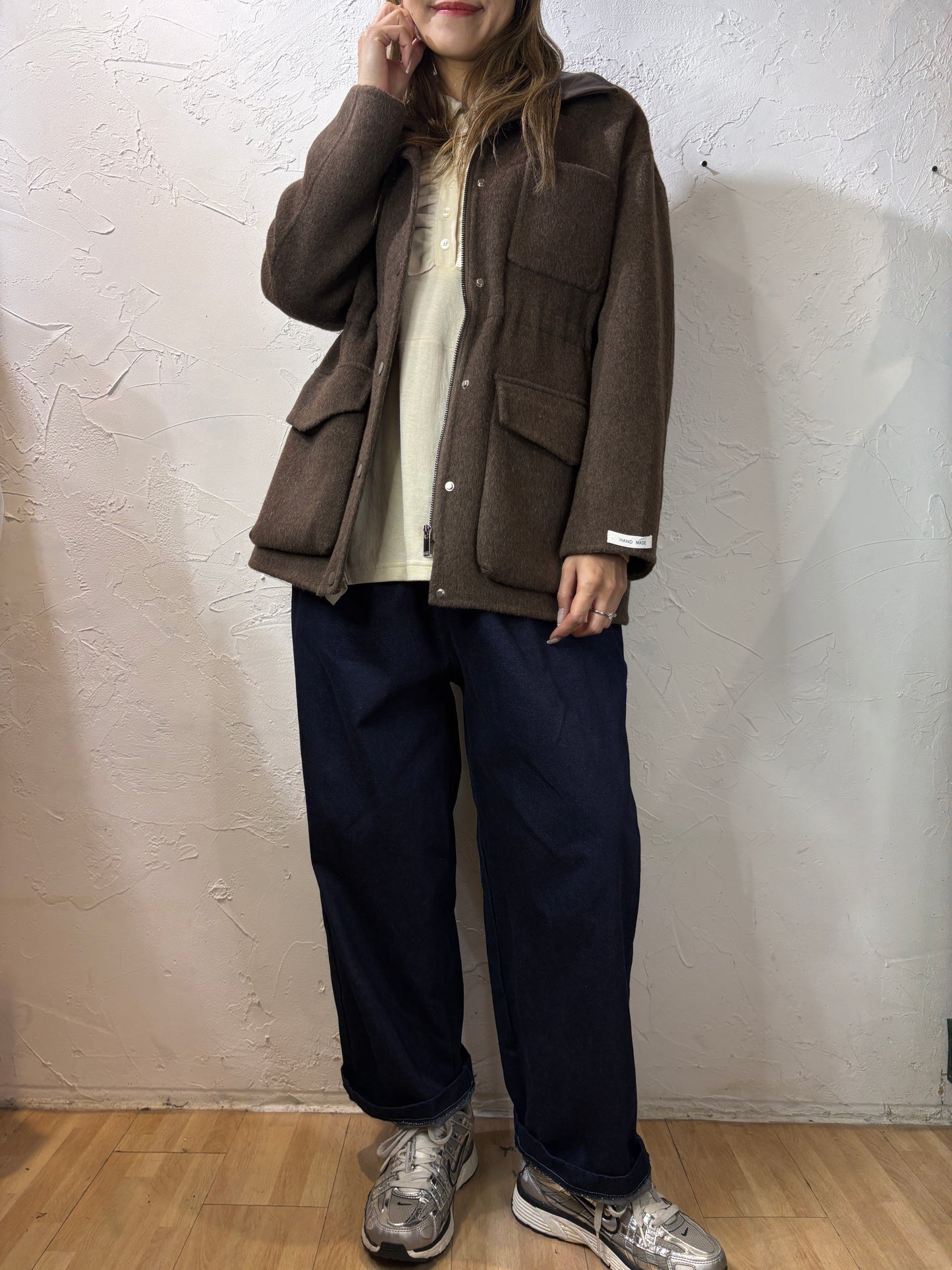 Faux Leather Collar Jacket