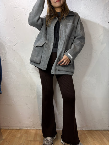 Faux Leather Collar Jacket