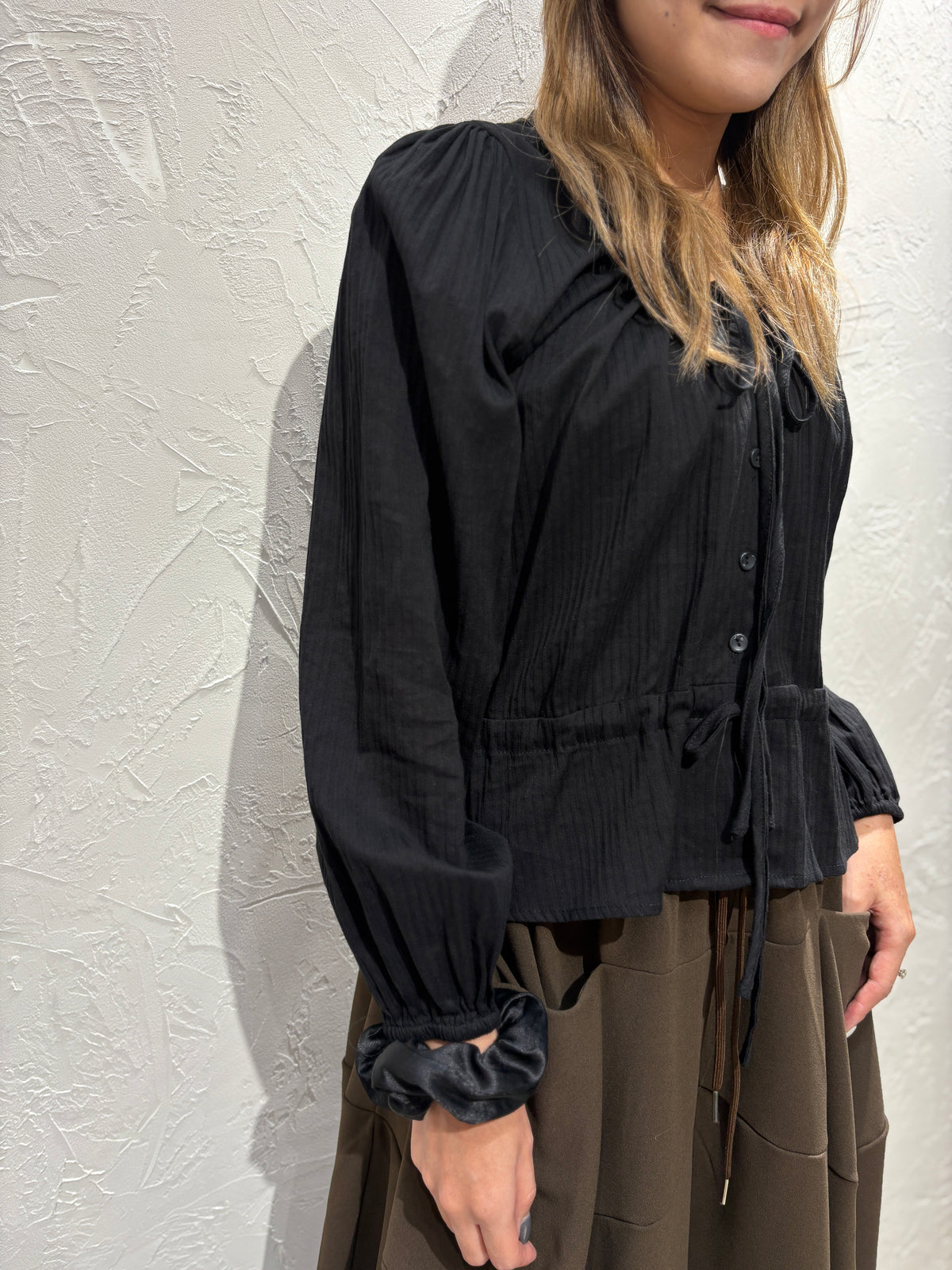 Ribbon Long Sleeves Top