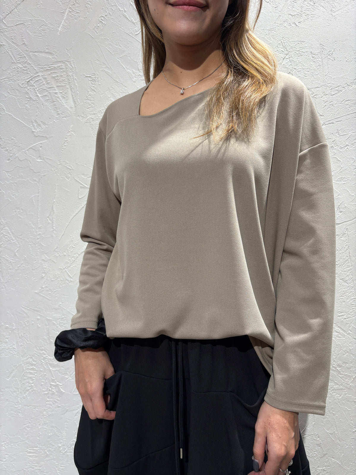 Slant Collar Top
