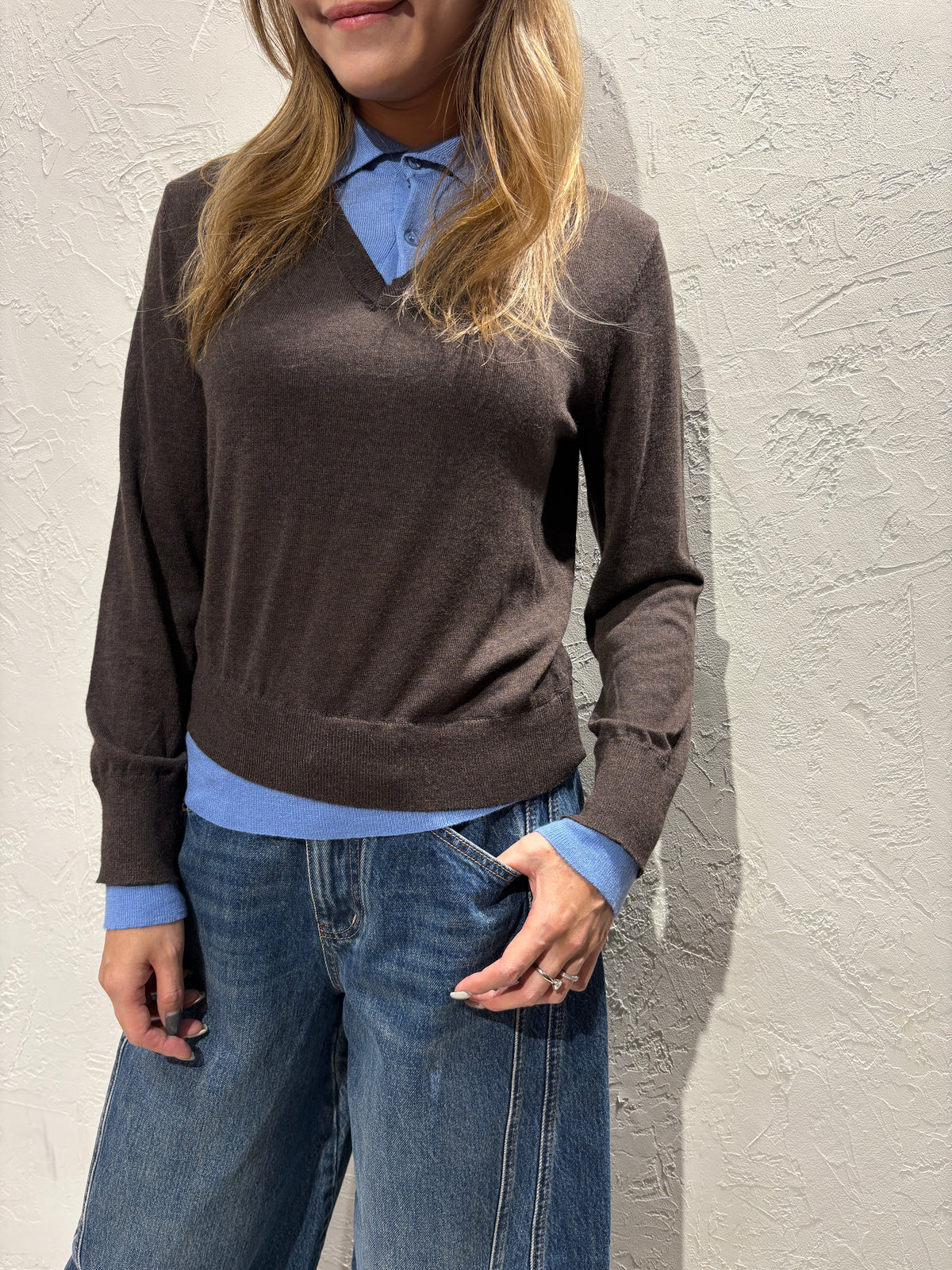 Fake Layer Knit Top