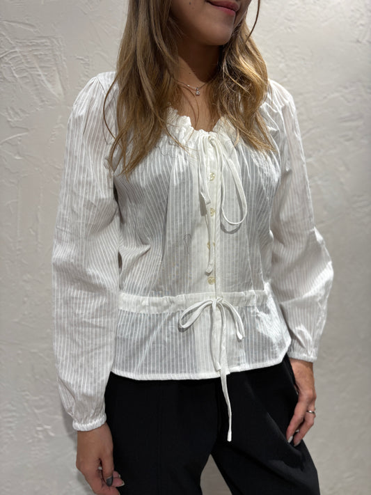 Ribbon Long Sleeves Top