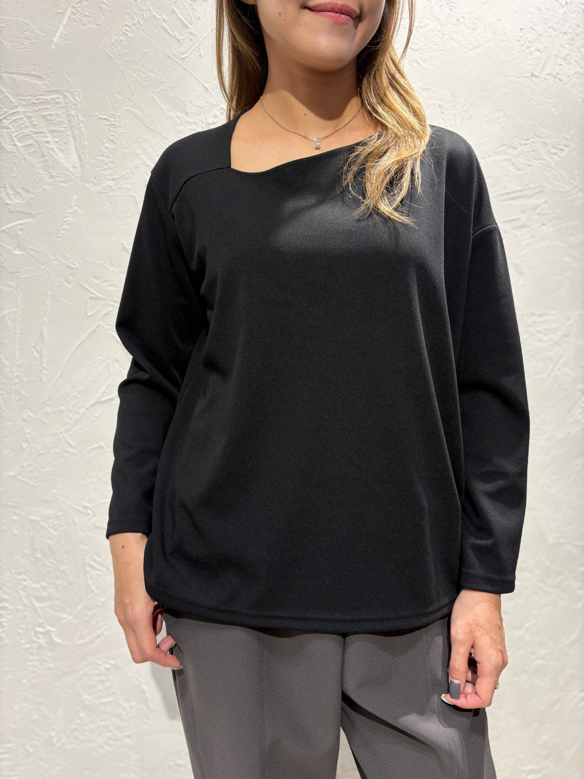 Slant Collar Top