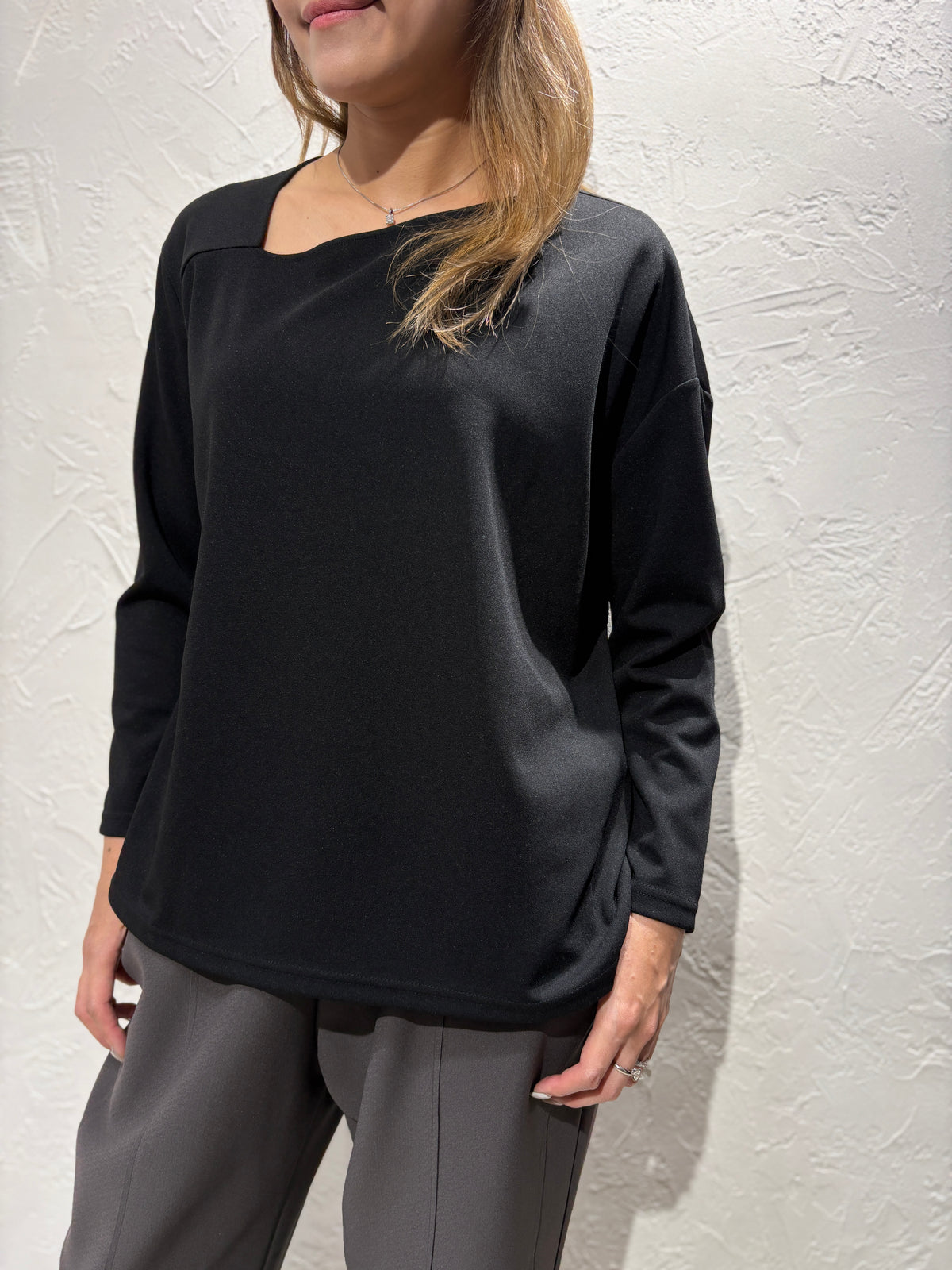 Slant Collar Top