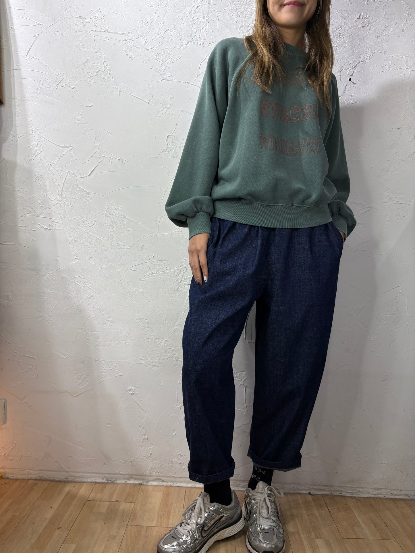 Washed Print Sweater