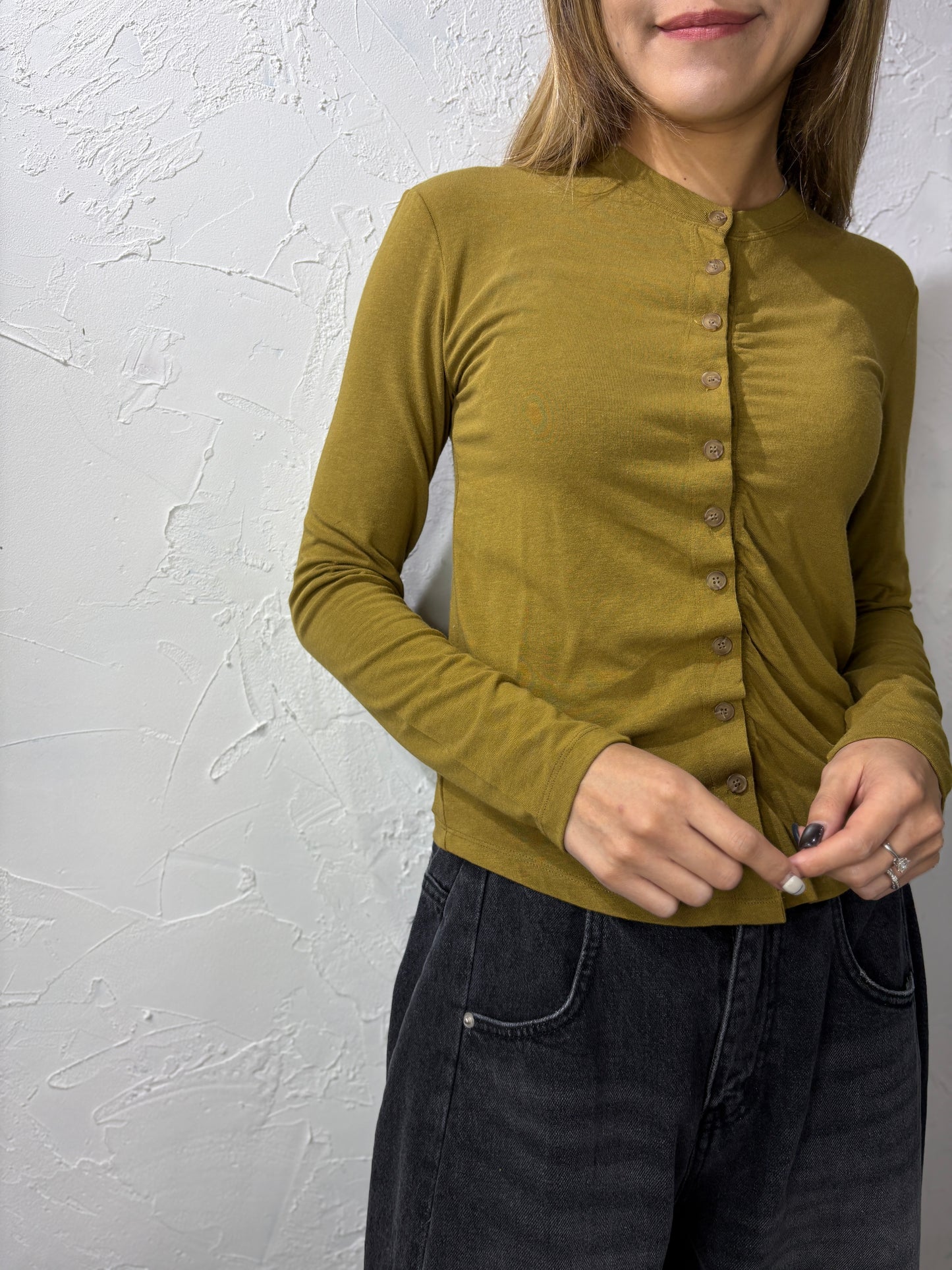 Pleated Button Top