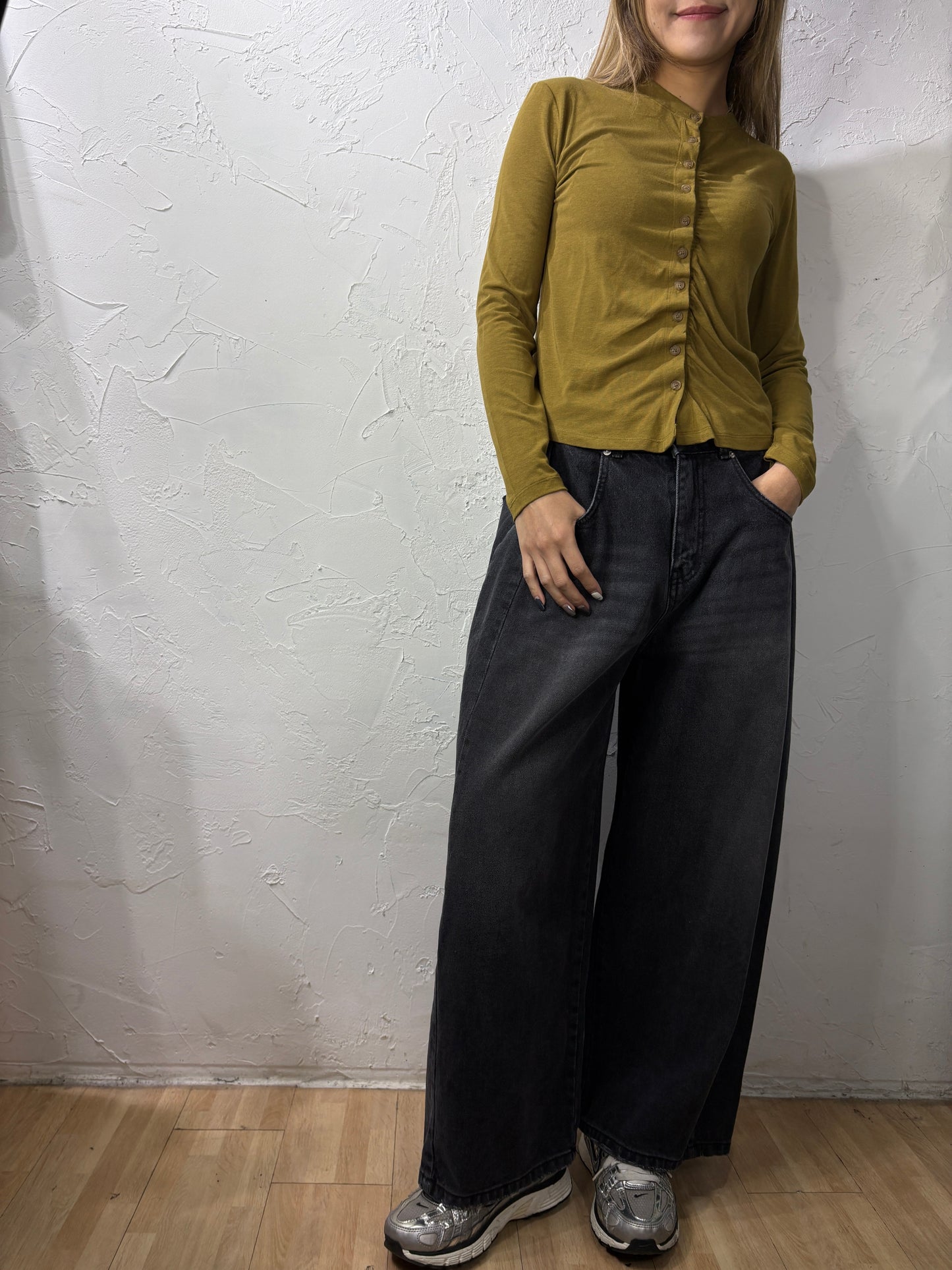 Pleated Button Top