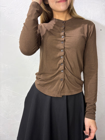 Pleated Button Top