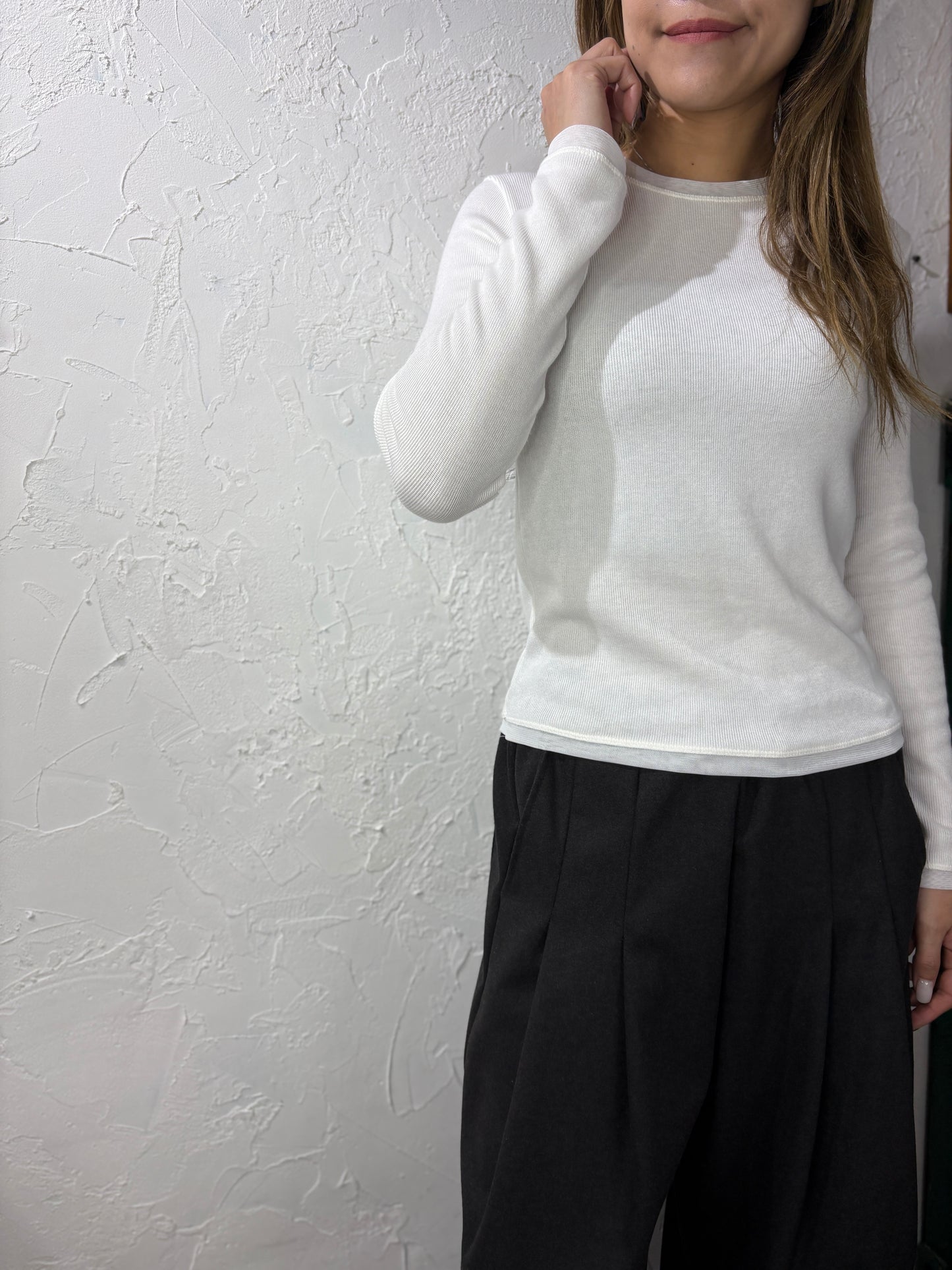 Lace Collar Plain Top