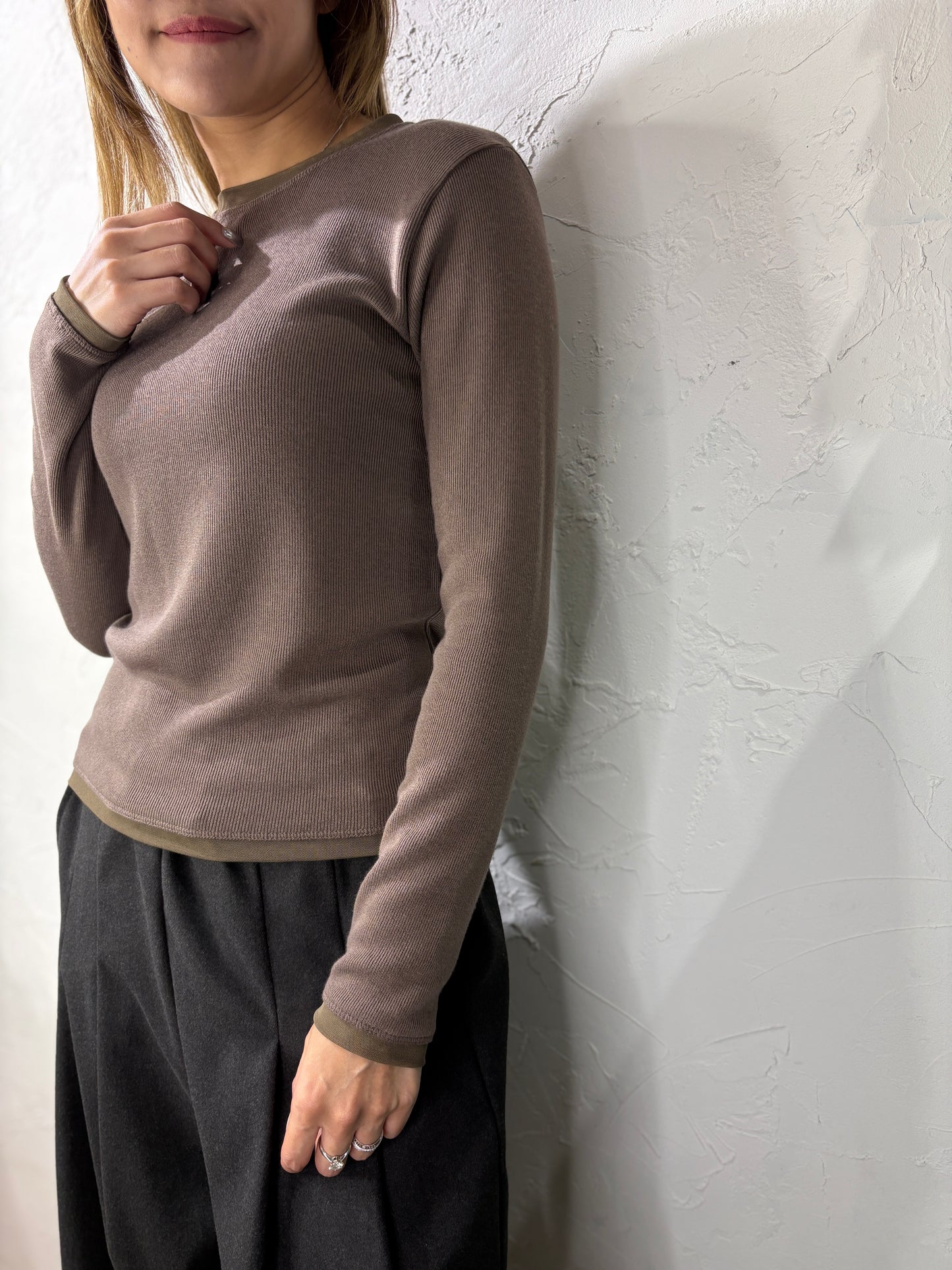 Lace Collar Plain Top