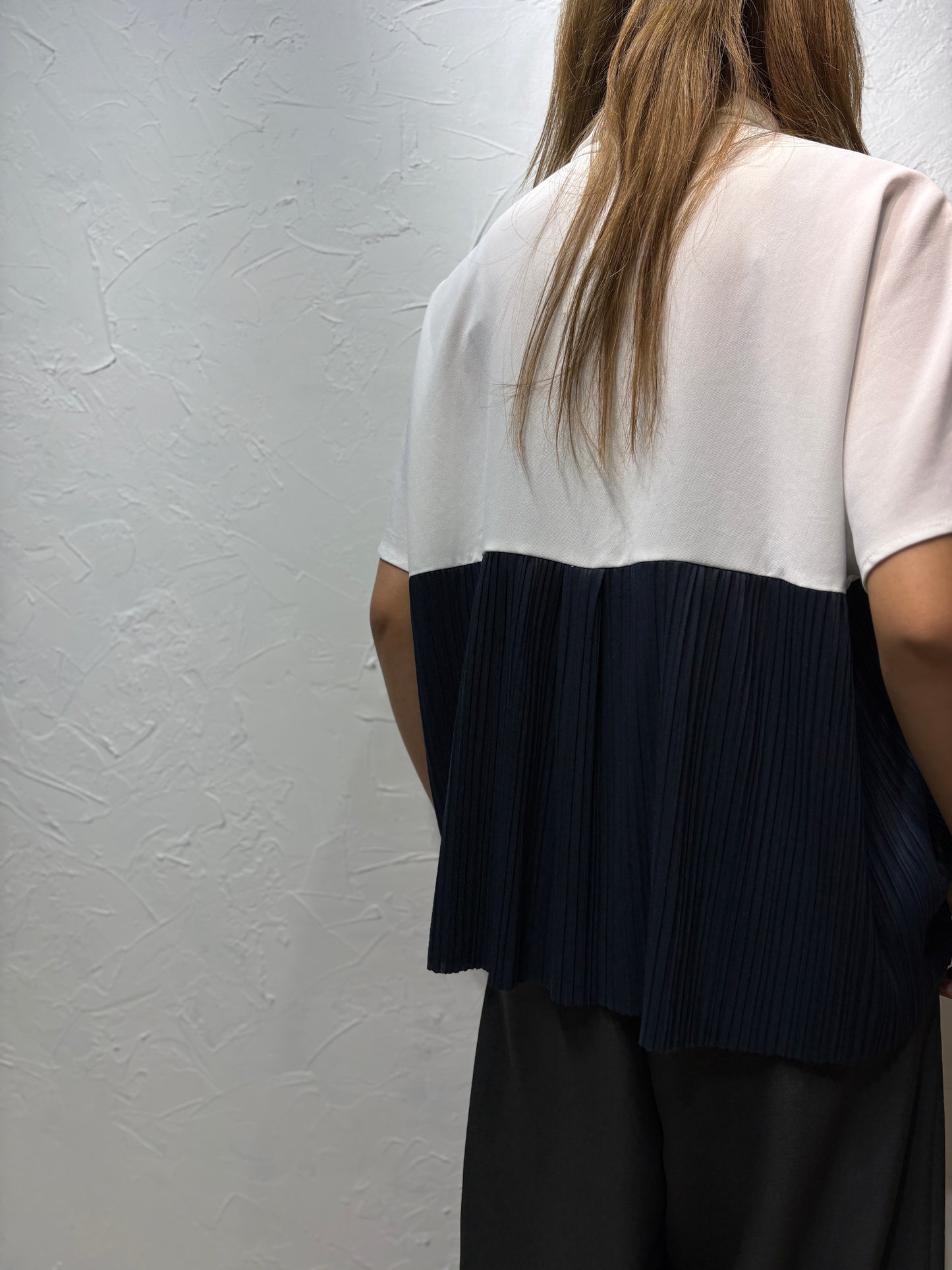 Mixed Colors Pleated Shirt
