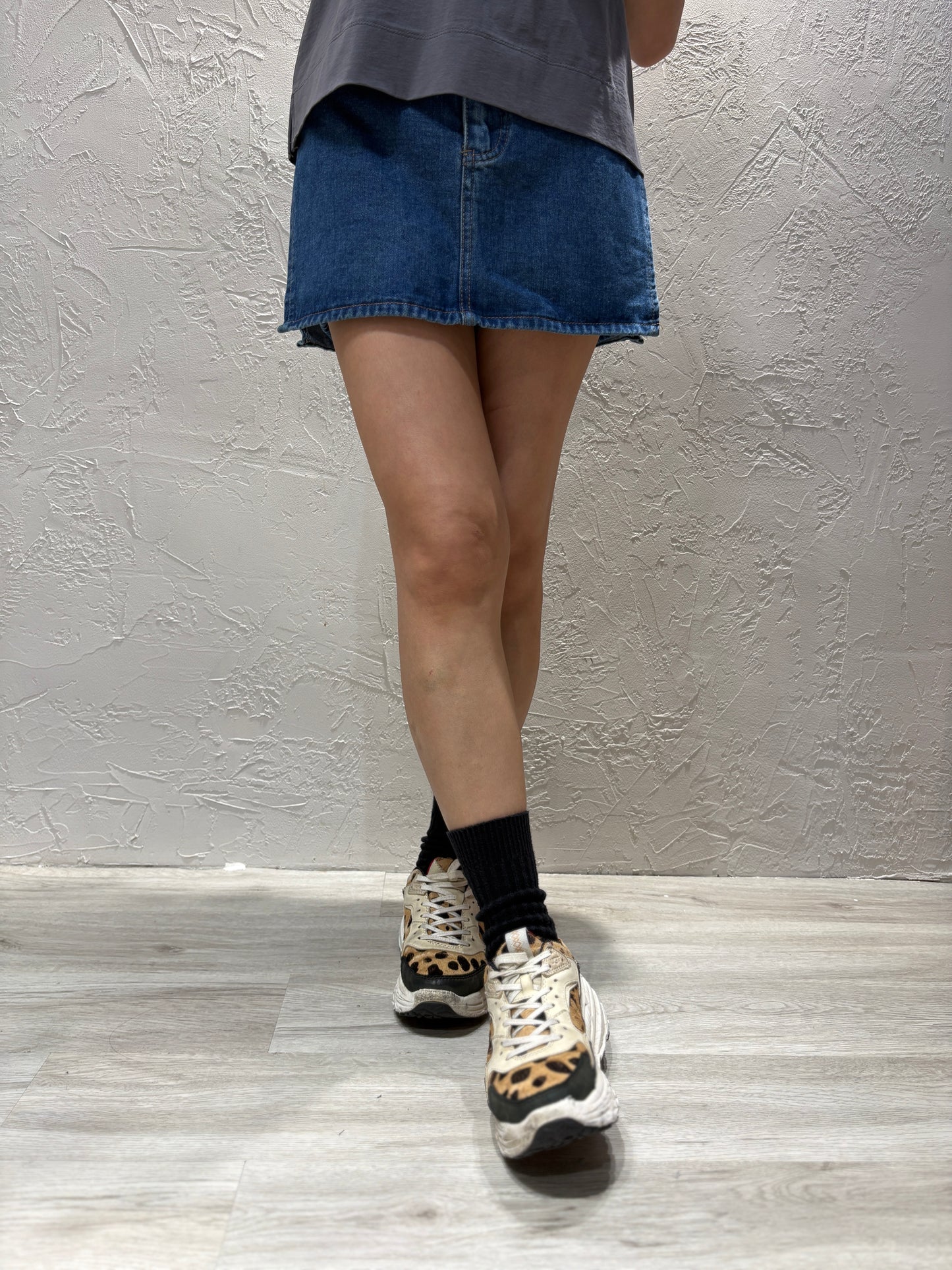 Skirt-like Denim Shorts