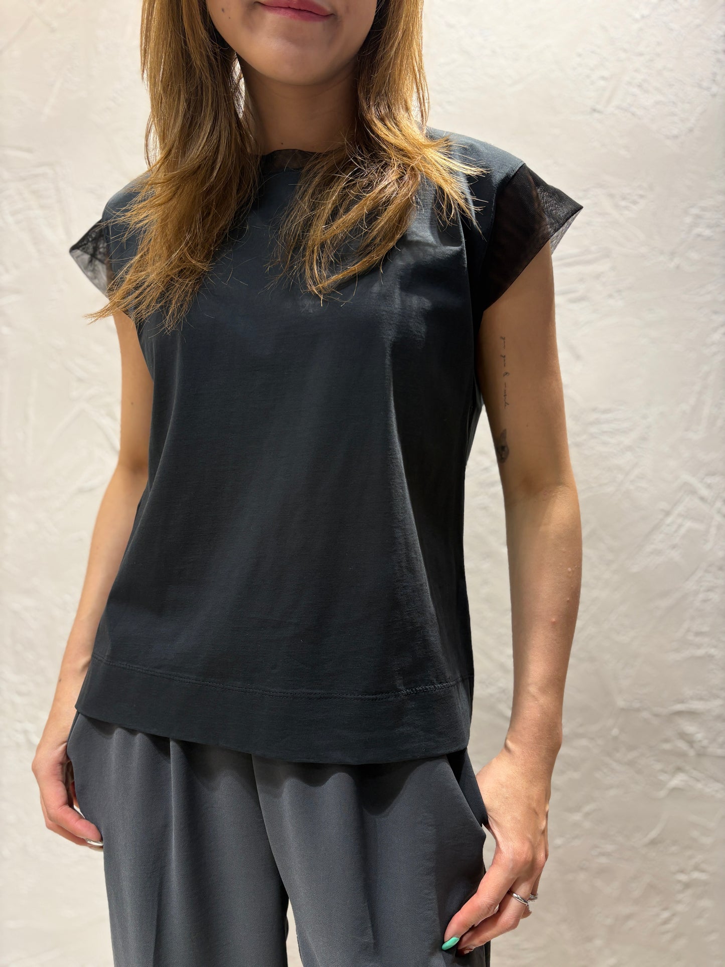 Lace Sleeves Vest Top