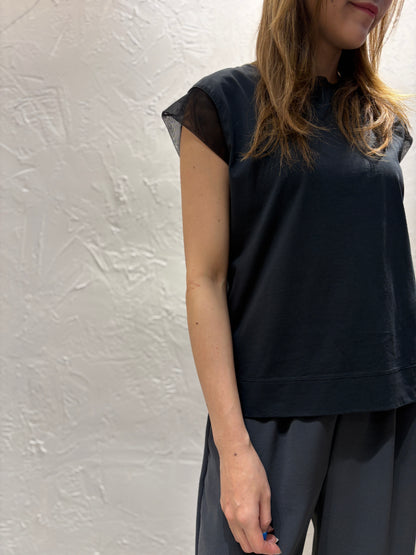 Lace Sleeves Vest Top