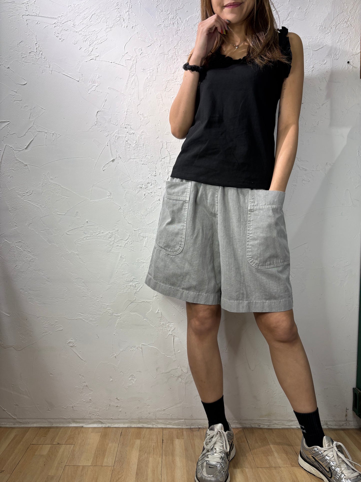Plain Color Cargo Shorts