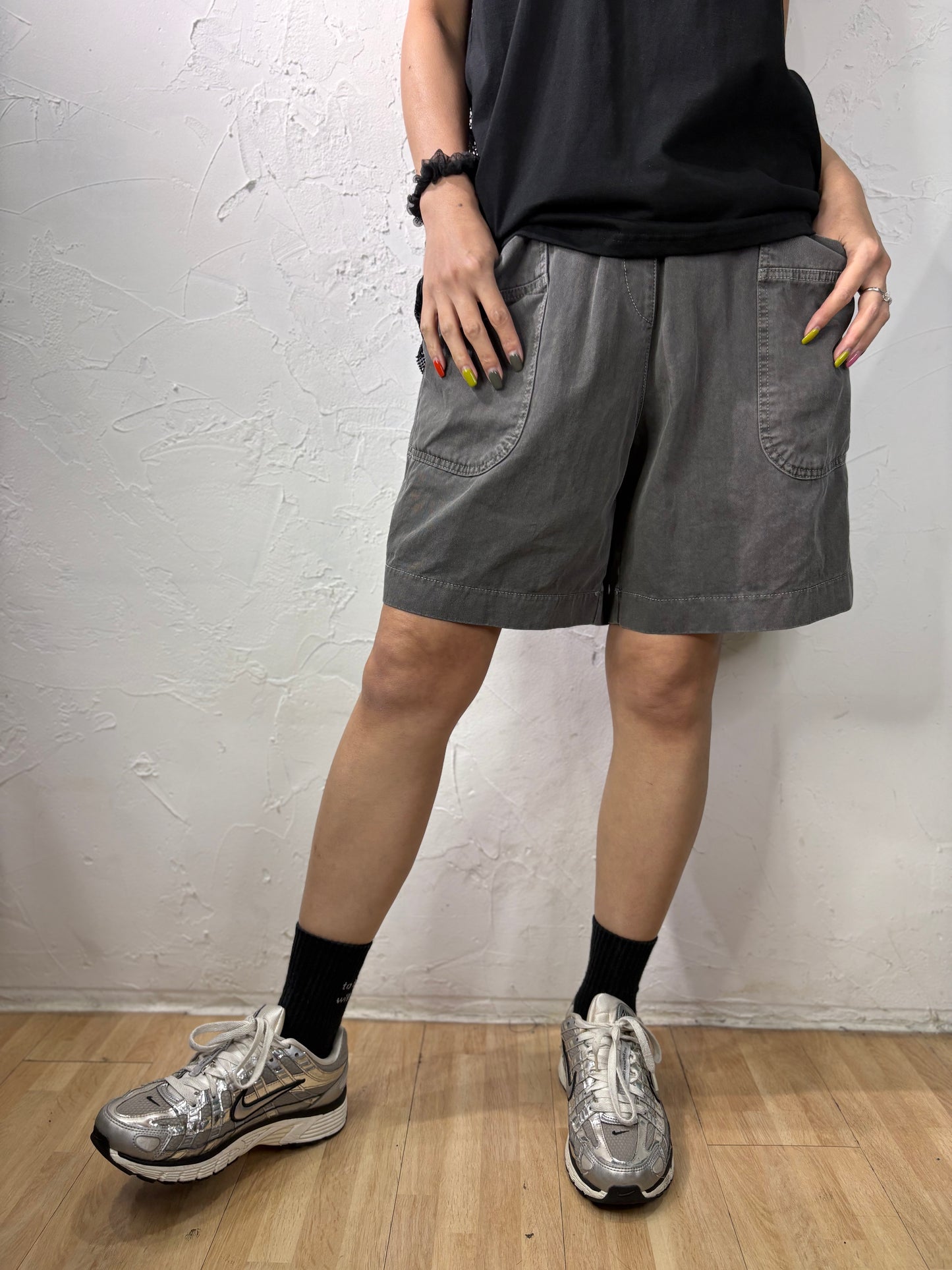 Plain Color Cargo Shorts