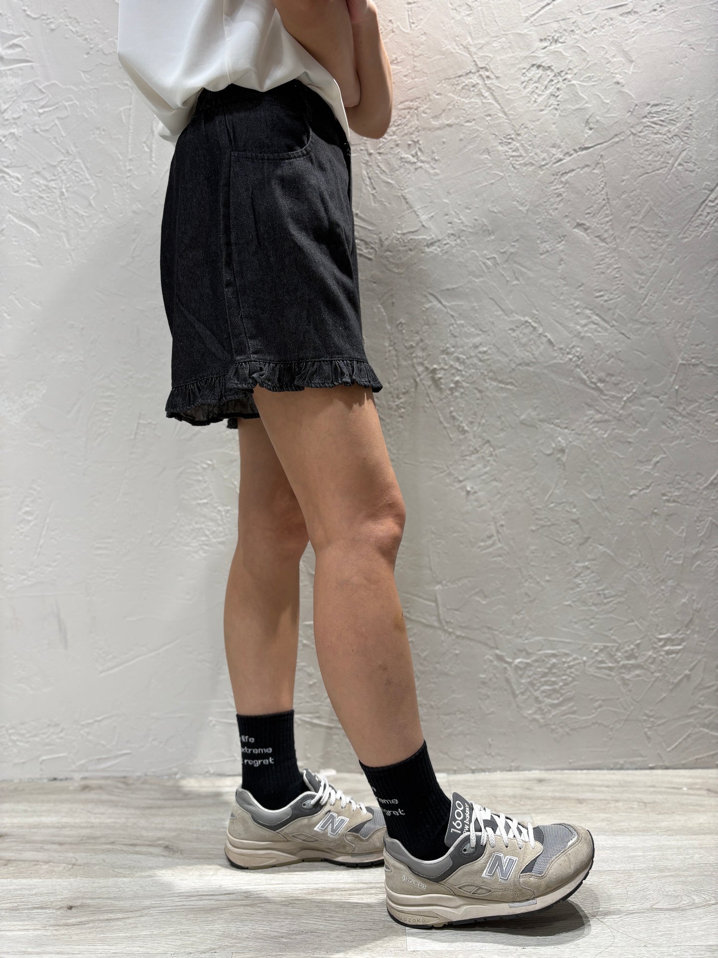 Ruffle Denim Shorts
