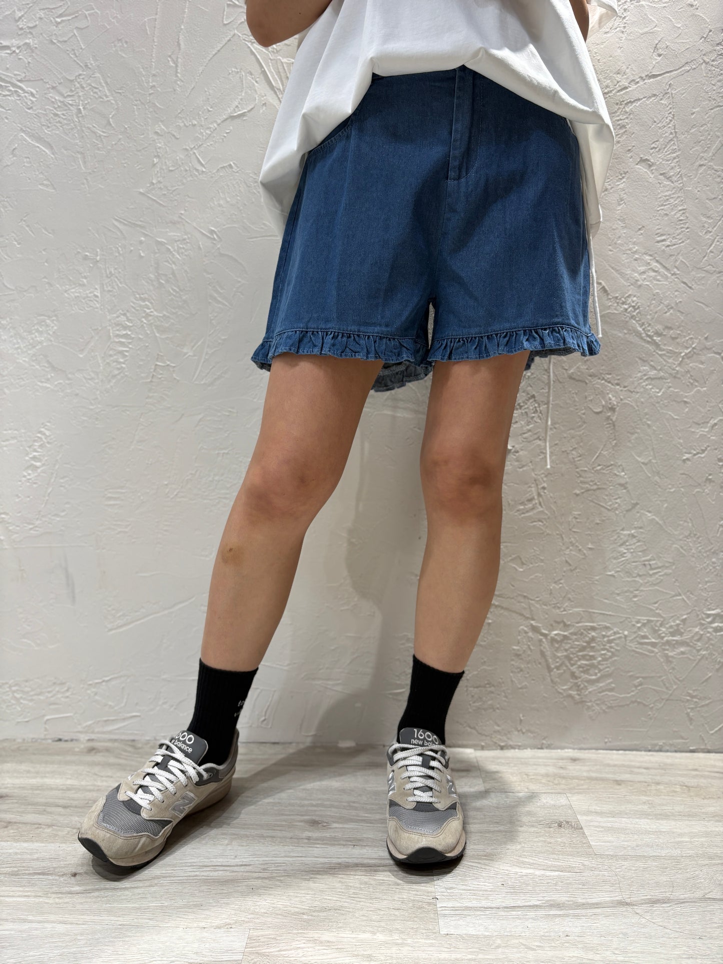 Ruffle Denim Shorts