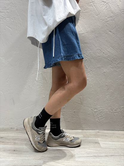 Ruffle Denim Shorts