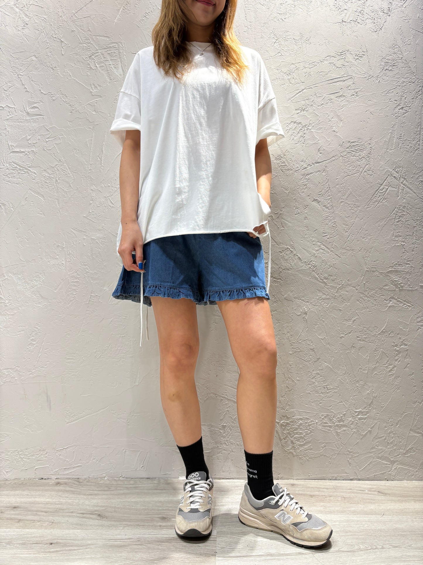 Ruffle Denim Shorts