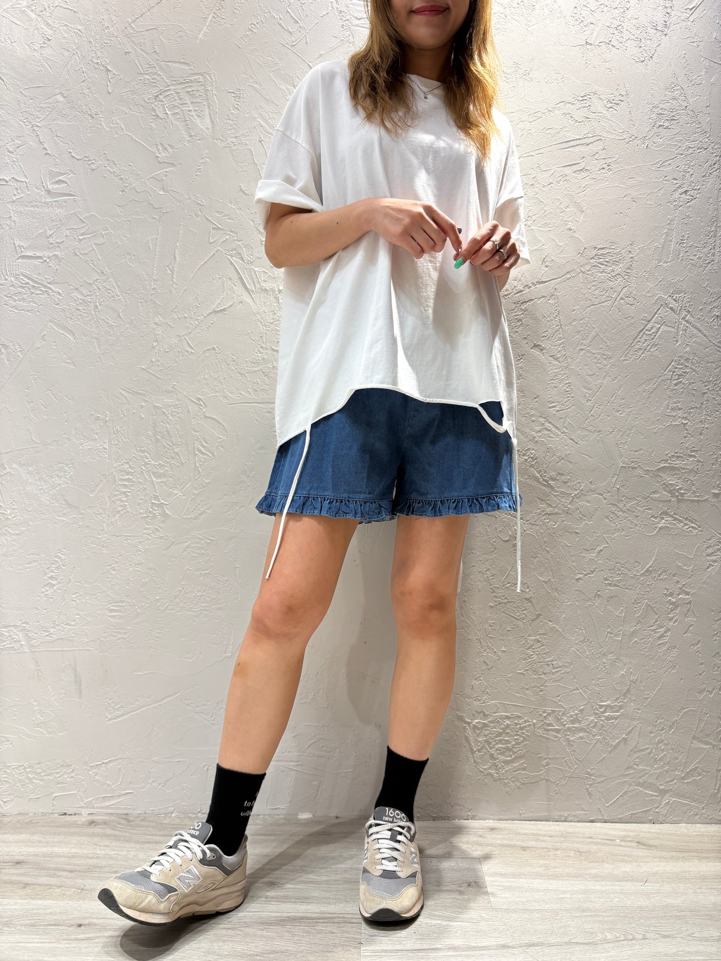 Ruffle Denim Shorts