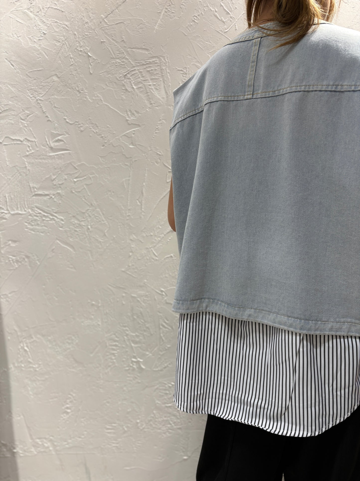 Denim Stripes Vest