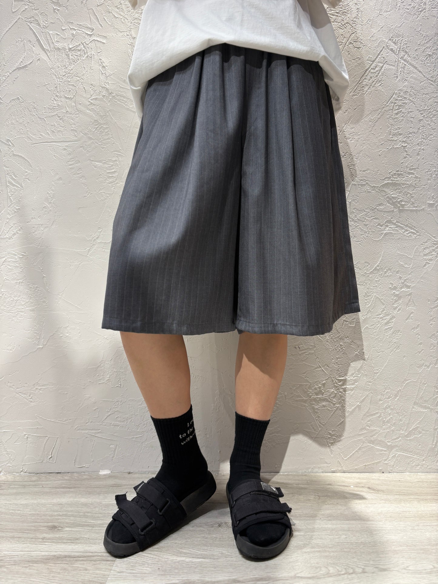 Unisex Stripes Wide Shorts