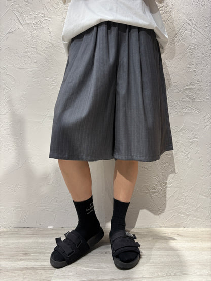 Unisex Stripes Wide Shorts