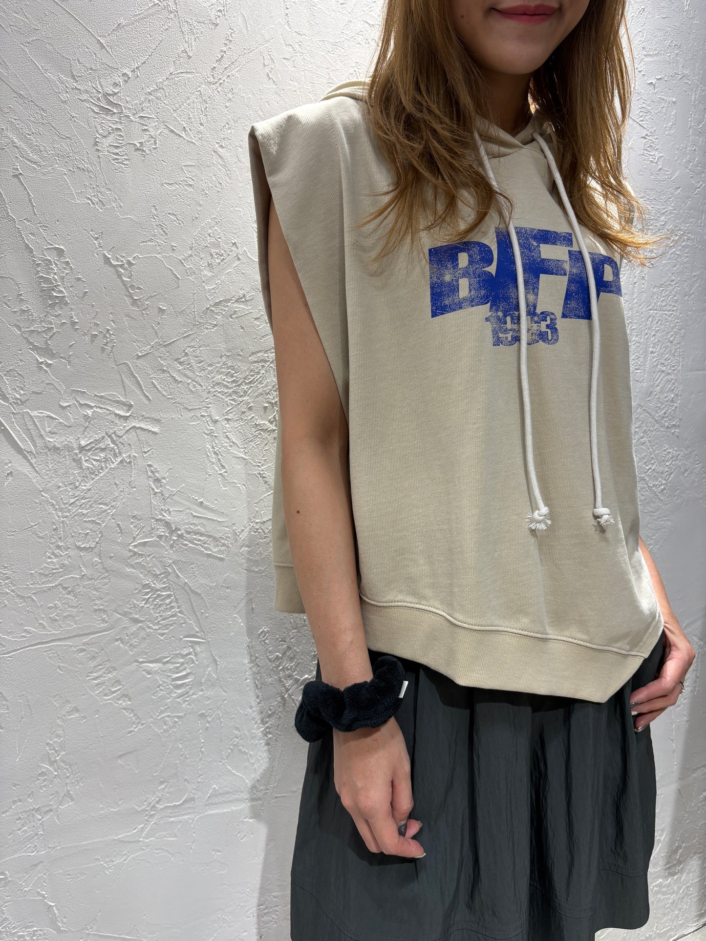 Print Vest Hoodie