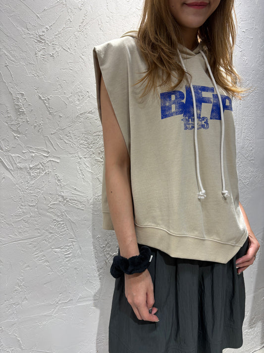 Print Vest Hoodie