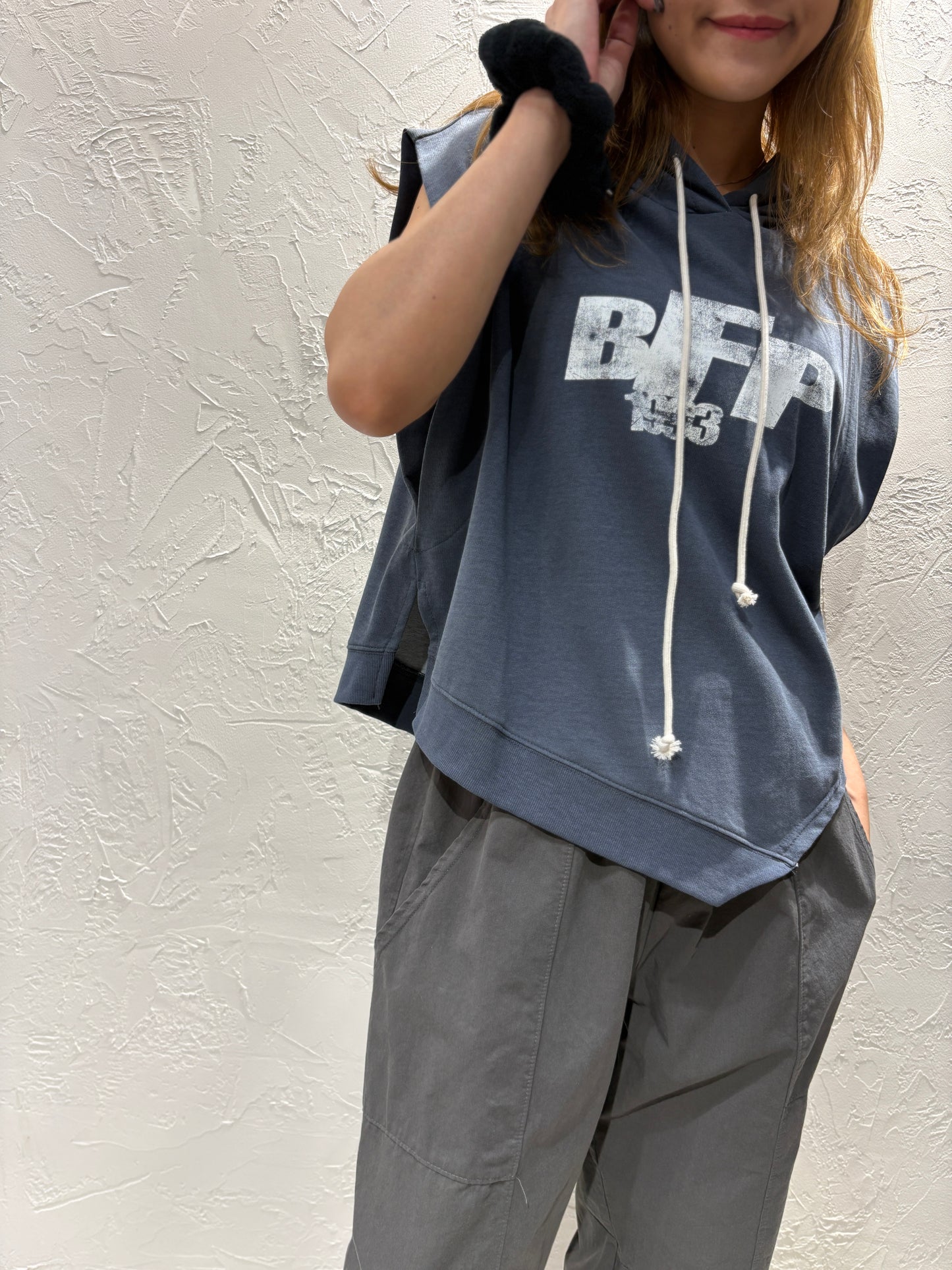 Print Vest Hoodie