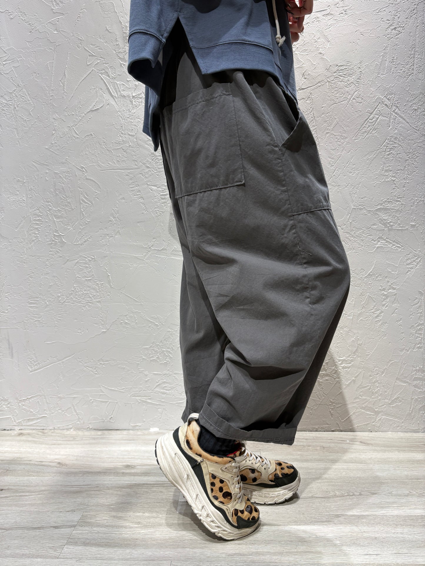 Washed Plain Color Pants