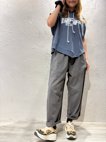 Washed Plain Color Pants