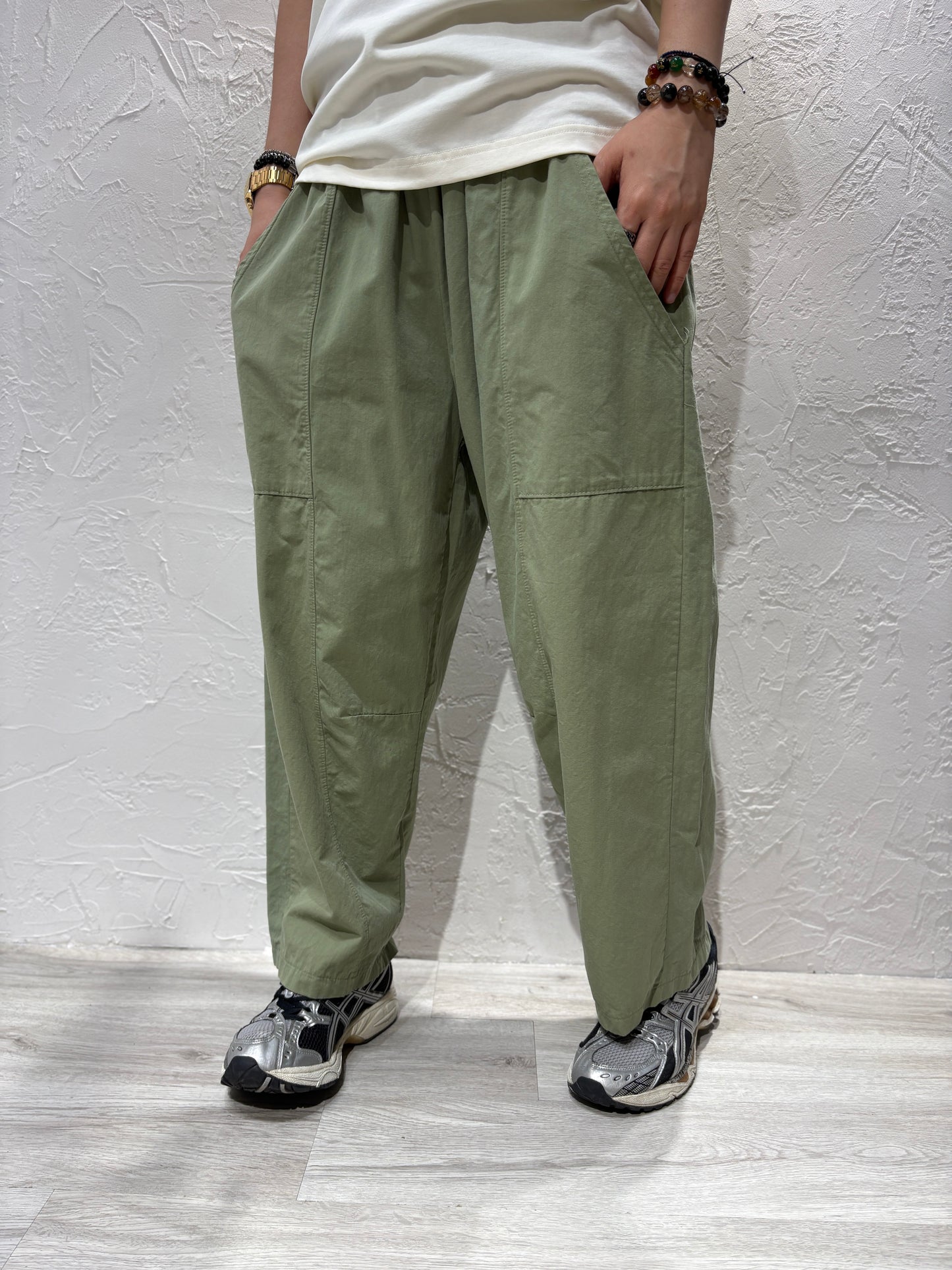 Washed Plain Color Pants