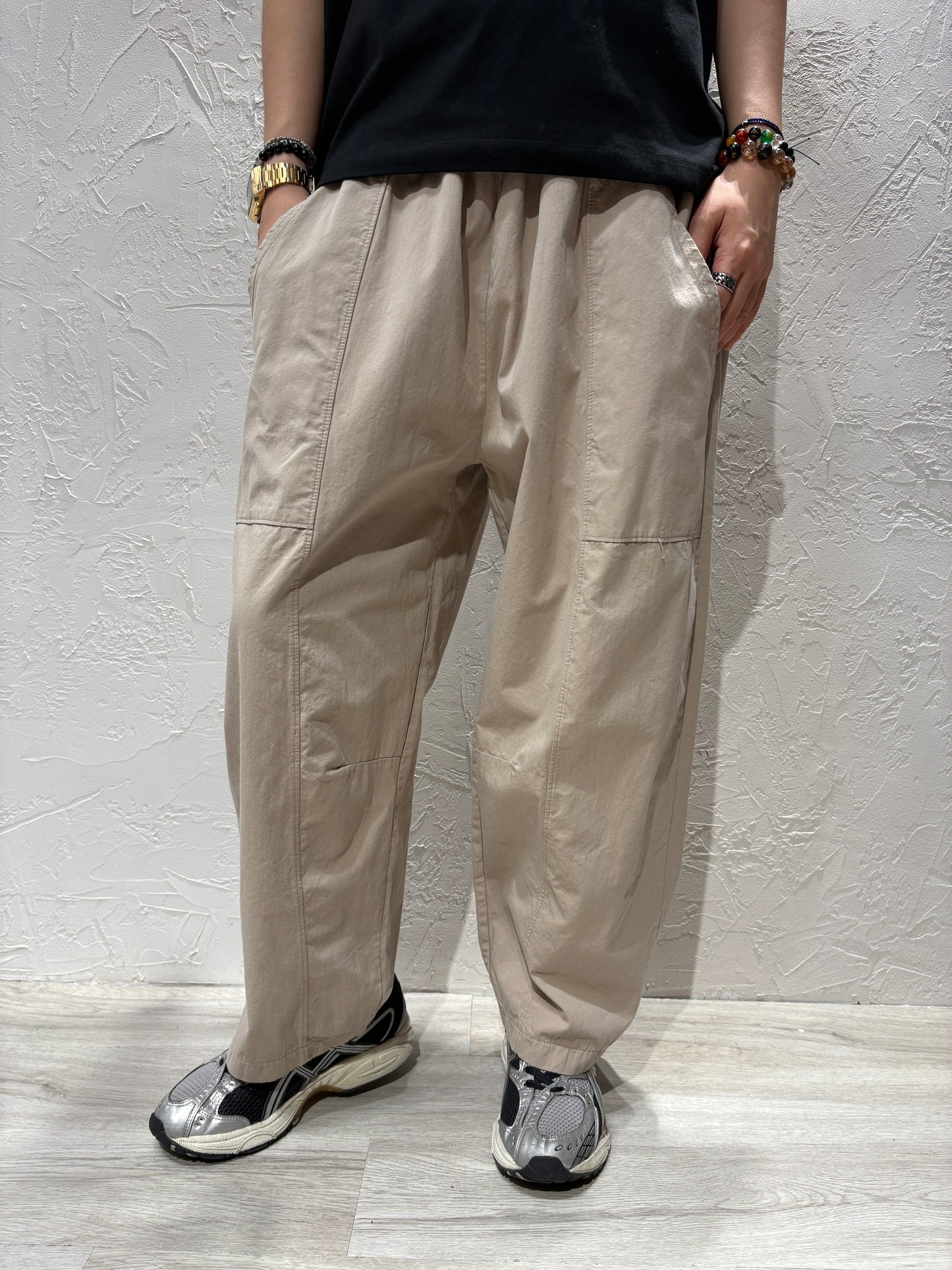 Washed Plain Color Pants