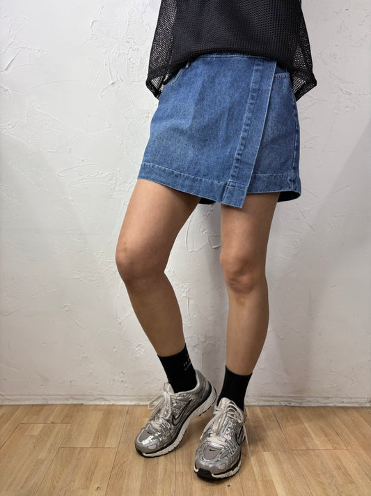 Skirt-like Denim Shorts