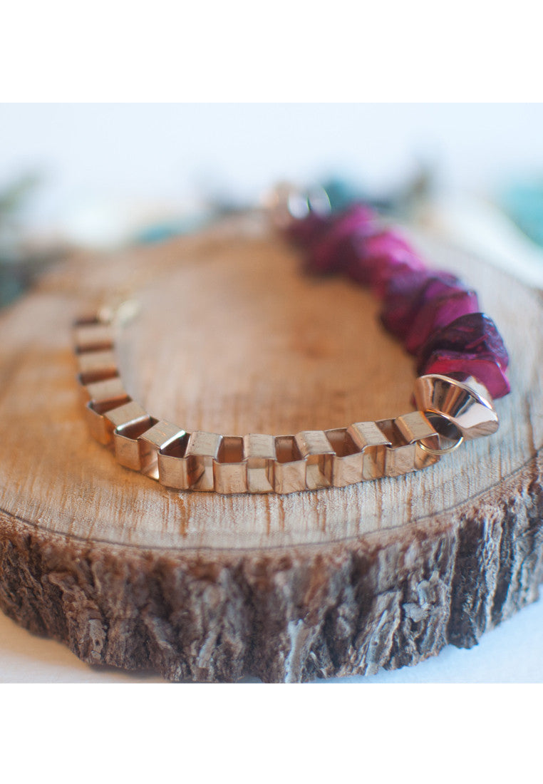 Purple Wood Bracelet - sanwaitsai
