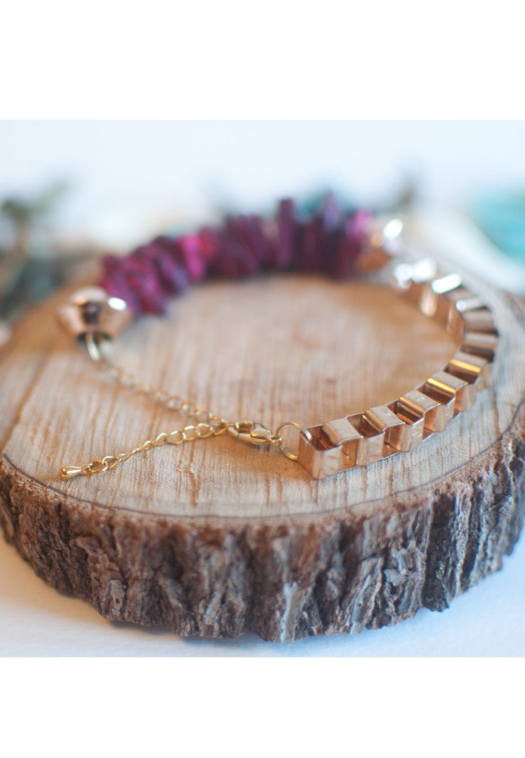 Purple Wood Bracelet - sanwaitsai