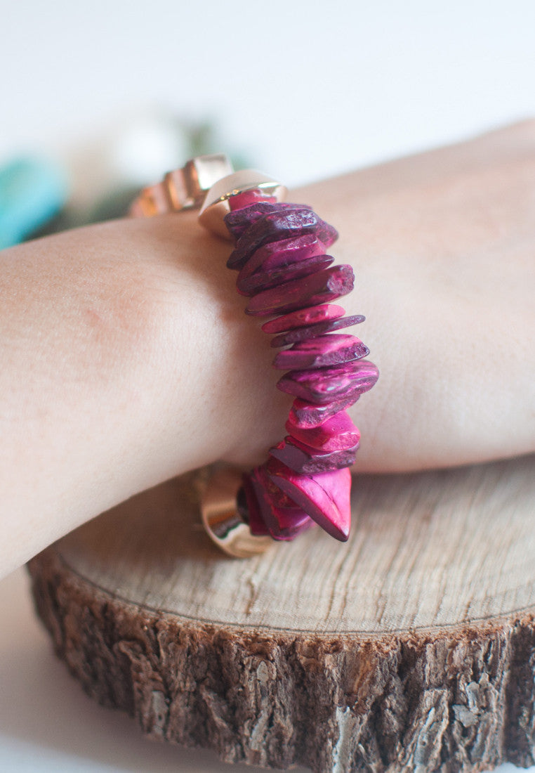Purple Wood Bracelet - sanwaitsai
