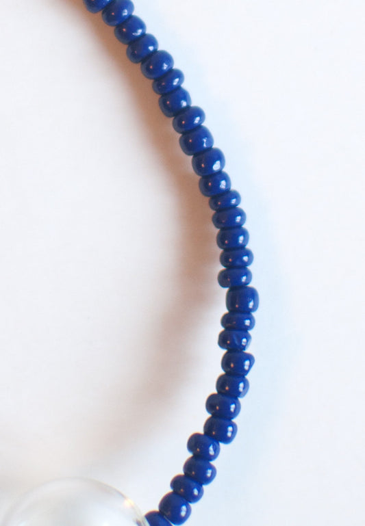 Blue Glass Beaded Bracelet - sanwaitsai
