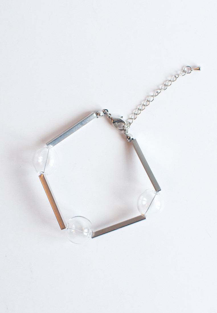 Metallic Glass Beads Bracelet - sanwaitsai