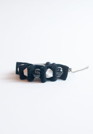 Black White Felt Bracelet - sanwaitsai