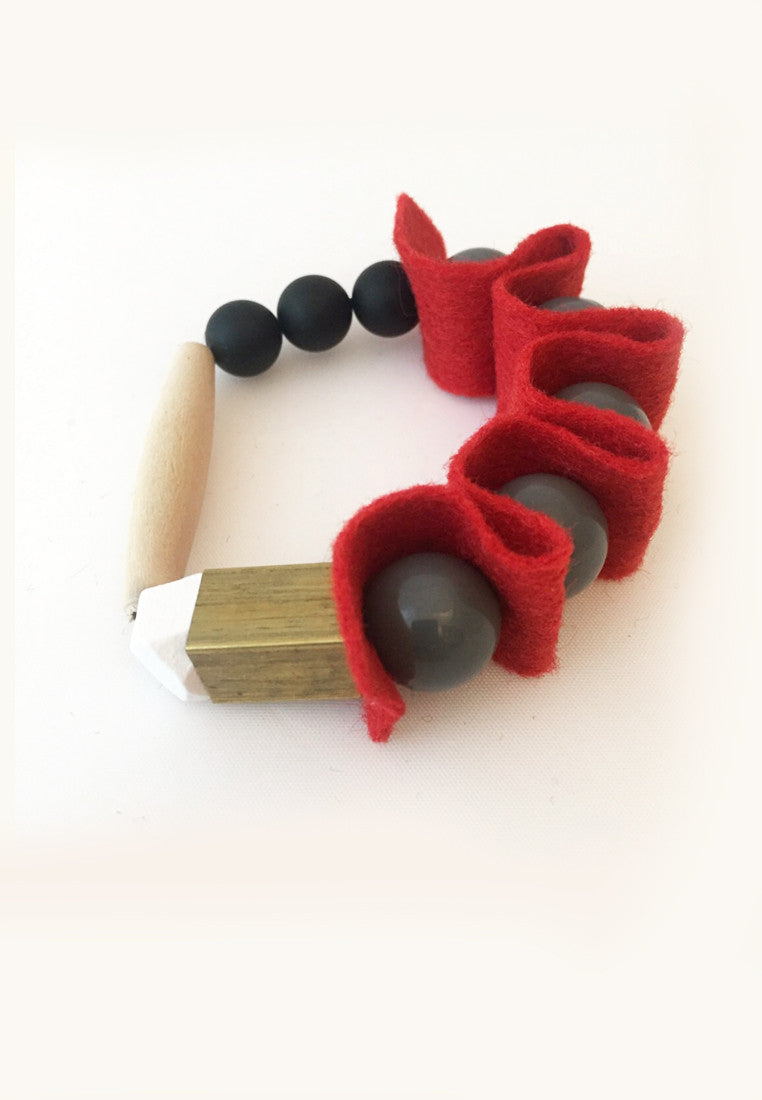 Red Rubber Band Bracelet - sanwaitsai